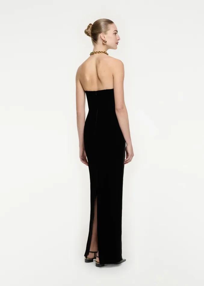 Women Roland Mouret Clothing Strapless Velvet Gown