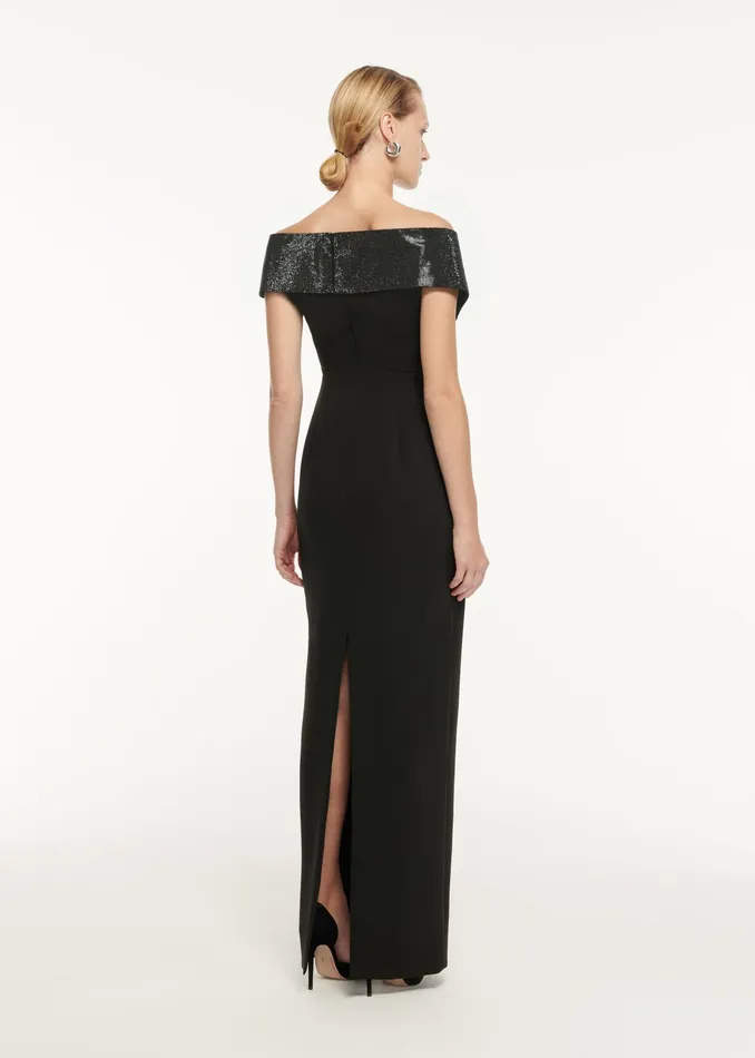 Women Roland Mouret Clothing Stretch Cady Embellished Maxi Dress