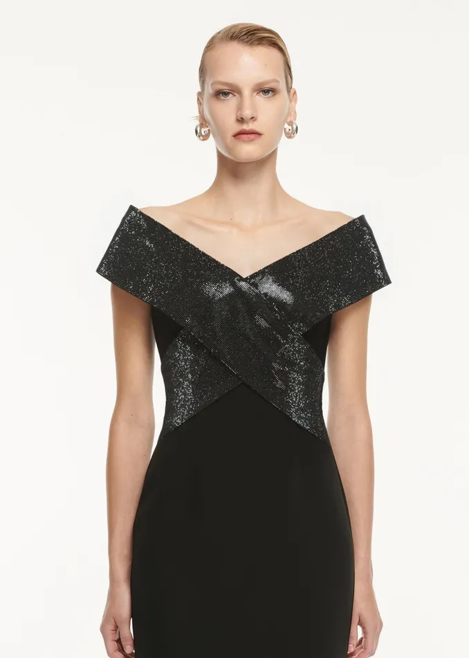 Women Roland Mouret Clothing Stretch Cady Embellished Maxi Dress