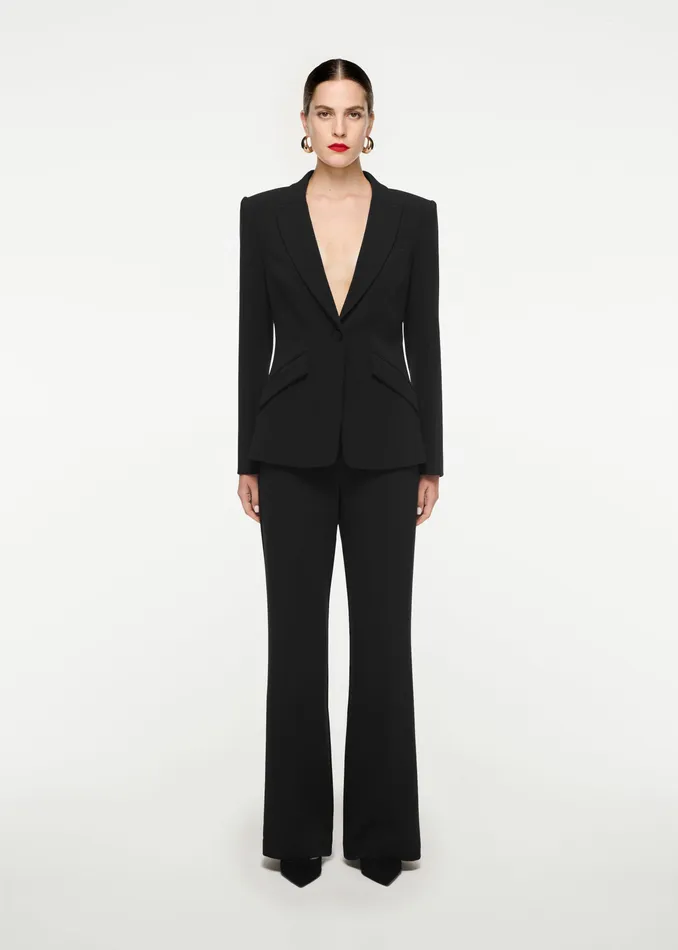 Women Roland Mouret Clothing Wide Leg Stretch Cady Trouser