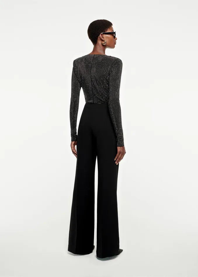 Women Roland Mouret Clothing Wide Leg Stretch Cady Trouser