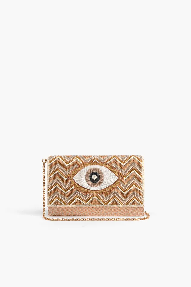 Women Rose Gold Evil Eye Good Luck Clutch Clutches America and Beyond