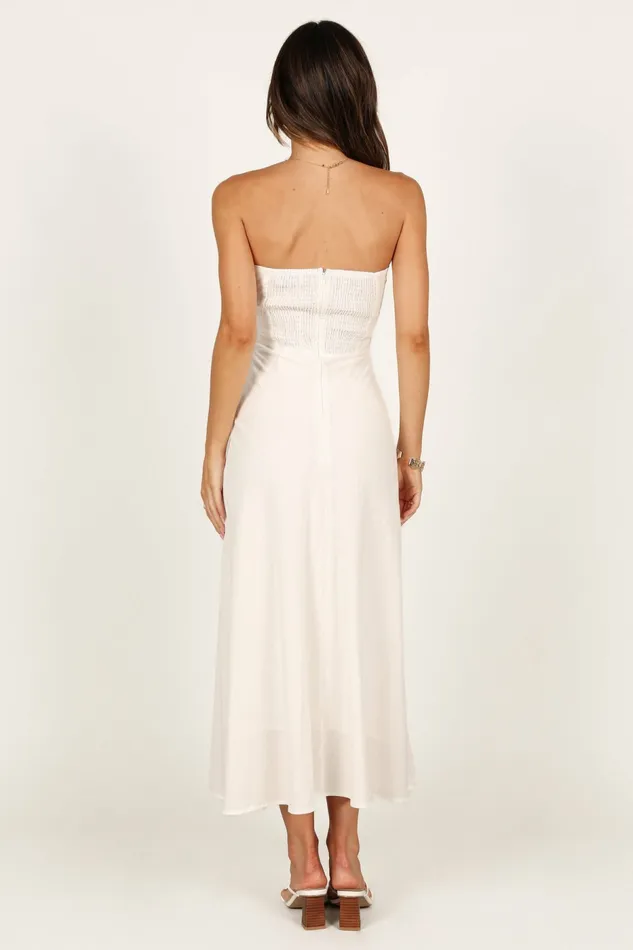 Women Rosetta Dress White Linen Dresses Petal and Pup