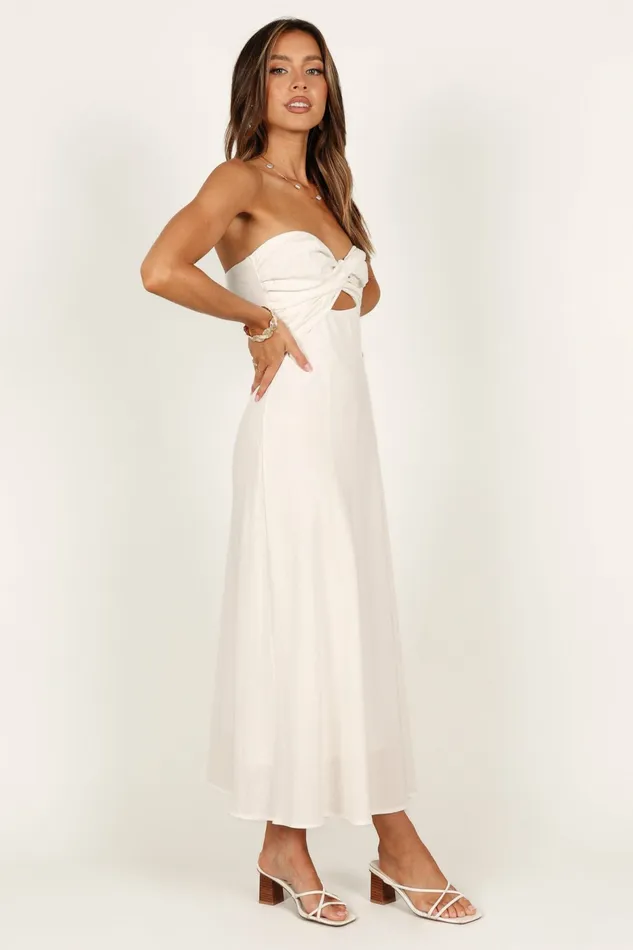 Women Rosetta Dress White Linen Dresses Petal and Pup