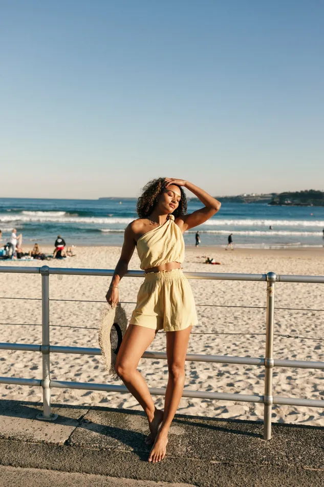 Women Sally Top and Short Set Butter Yellow Matching Sets Petal and Pup