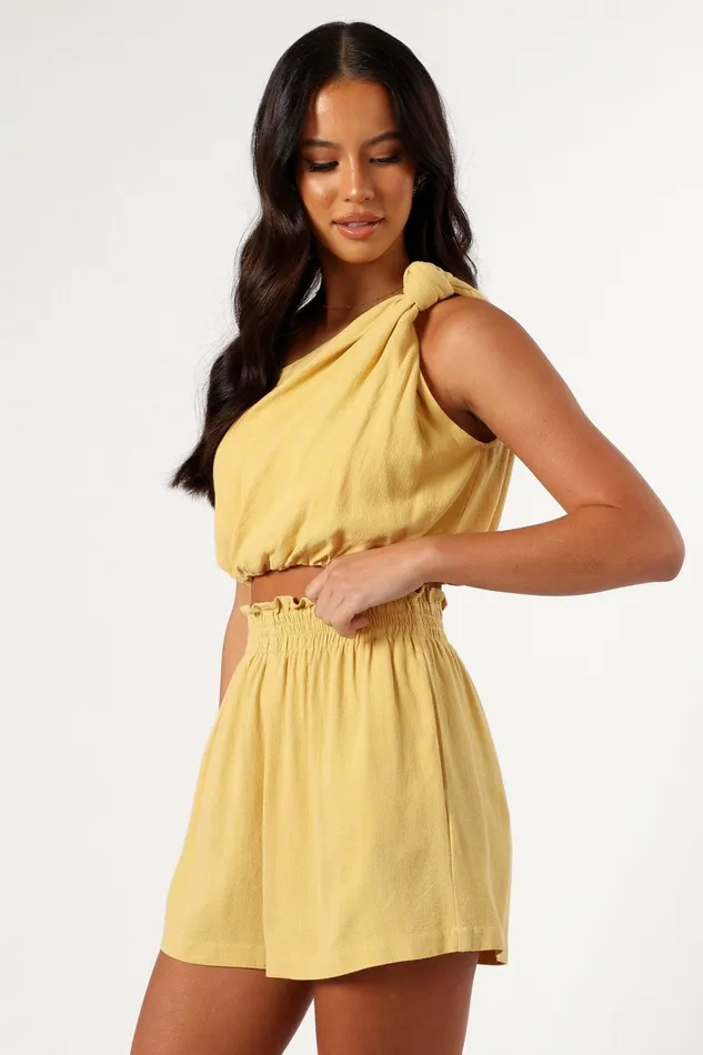 Women Sally Top and Short Set Butter Yellow Matching Sets Petal and Pup