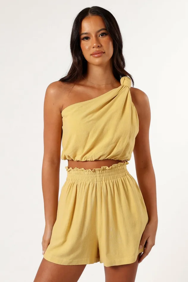 Women Sally Top and Short Set Butter Yellow Matching Sets Petal and Pup