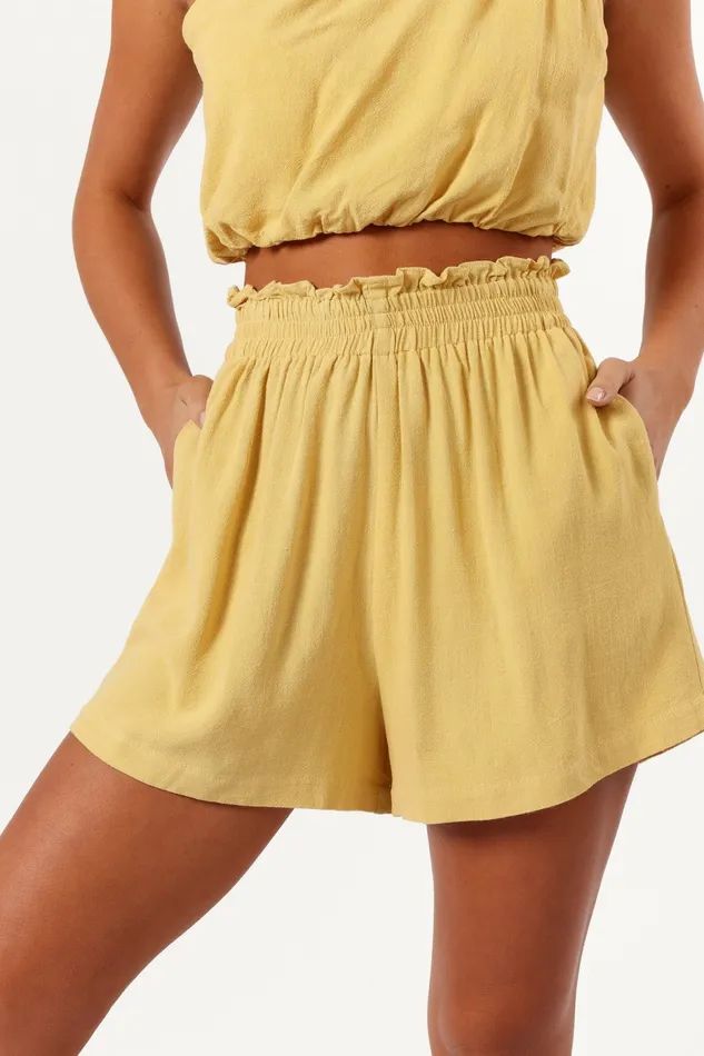 Women Sally Top and Short Set Butter Yellow Matching Sets Petal and Pup