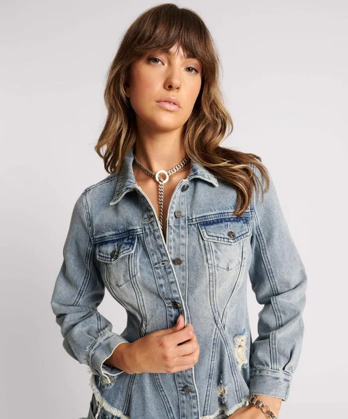 Women SALTY DOG PEPLUM DENIM SHACKET One Teaspoon Denim Jackets Women SALTY DOG PEPLUM DENIM SHACKET One Teaspoon Denim Jackets