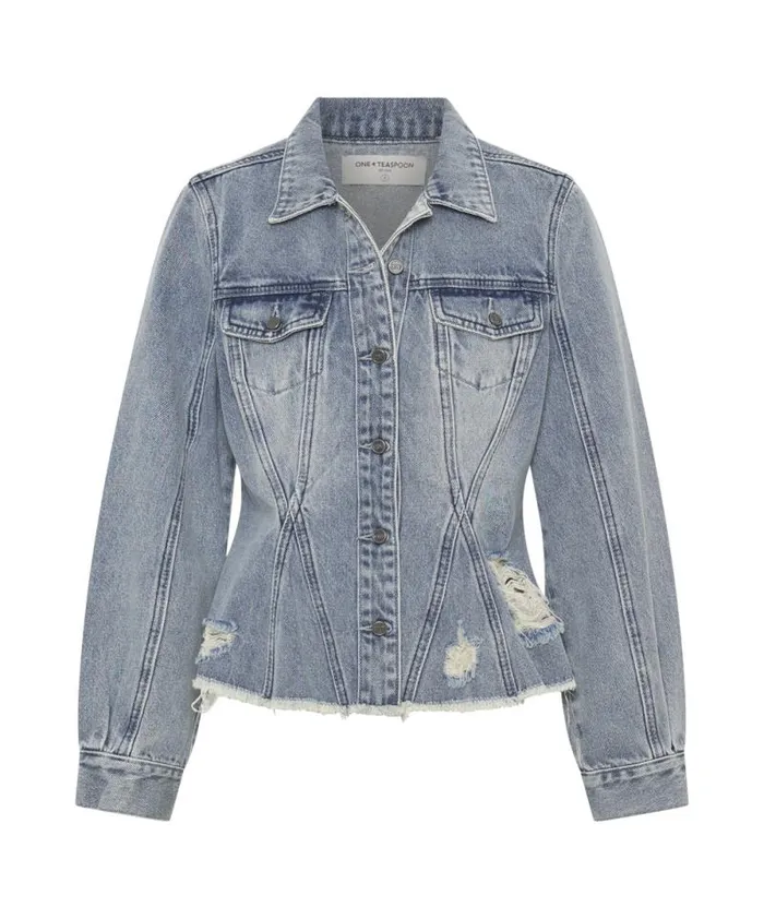 Women SALTY DOG PEPLUM DENIM SHACKET One Teaspoon Denim Jackets Women SALTY DOG PEPLUM DENIM SHACKET One Teaspoon Denim Jackets
