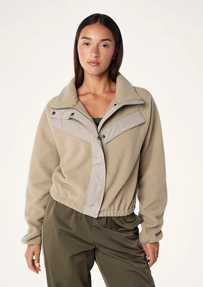 Women SHELTER SHERPA JACKET IN OXFORD TAN Jackets PE Nation