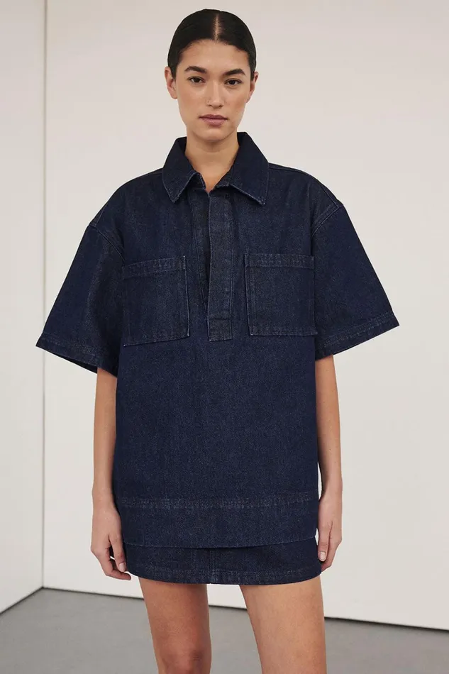 Women Shirts DISSH MASON INDIGO BOXY DENIM SHIRT