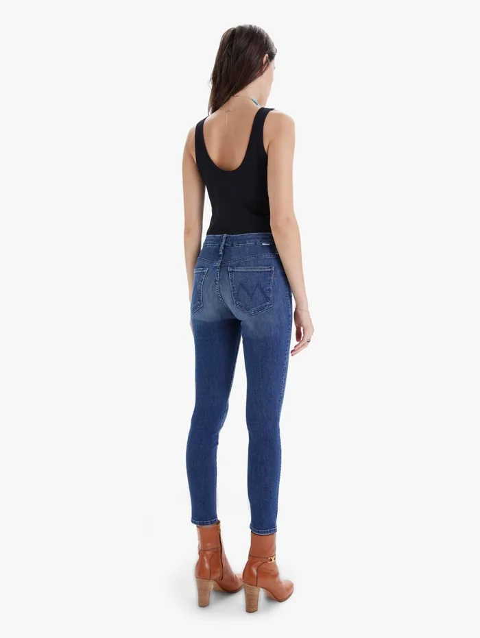 Women Skinny Mother Denim The High Waisted Looker Dark Blue