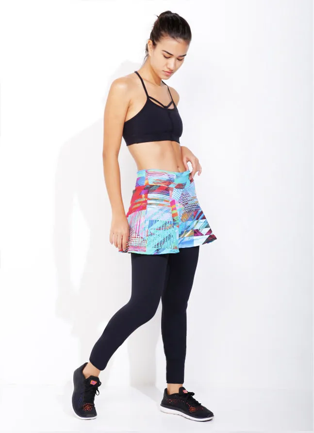 Women Skirted Legging Seabreezeblk Dona Jo Skirted Leggings and Capris