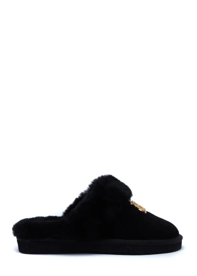 Women Sleepwear Holland Cooper HC Shearling Slipper Black