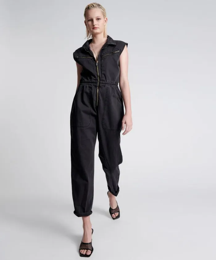 Women SLEEVELESS OLIVIA AVIATOR JUMPSUIT One Teaspoon Denim Jumpsuits