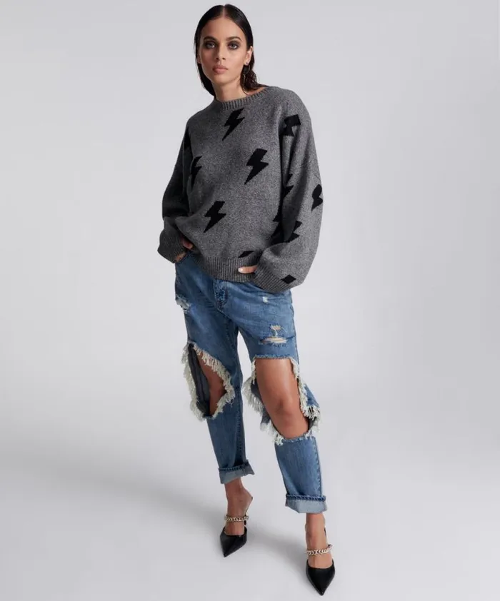 Women STATIC LIGHTNING SWEATER One Teaspoon Knitwear