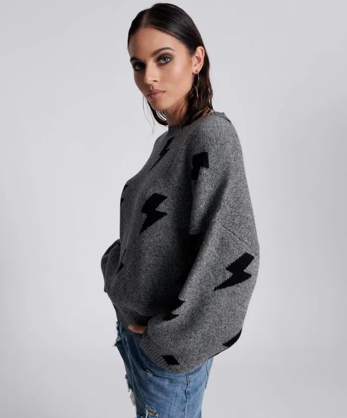 Women STATIC LIGHTNING SWEATER One Teaspoon Knitwear Women STATIC LIGHTNING SWEATER One Teaspoon Knitwear