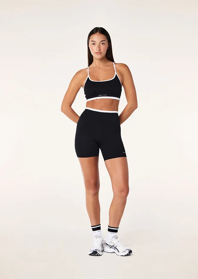 Women STELLAR 58243 BIKE SHORT IN BLACK and OPTIC WHITE ActiveLite PE Nation