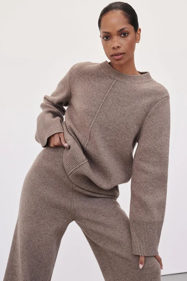 Women Sweaters DISSH CLEMENCE CHOC MARLE KNIT JUMPER