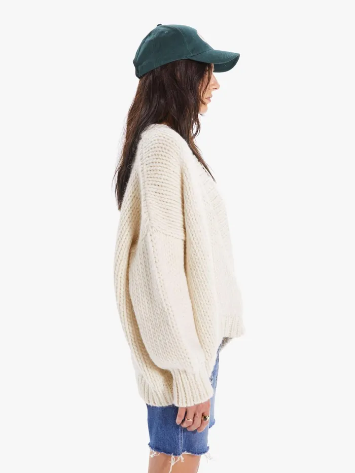 Women Sweaters Mother Denim The Criss Cross Jumper Natural