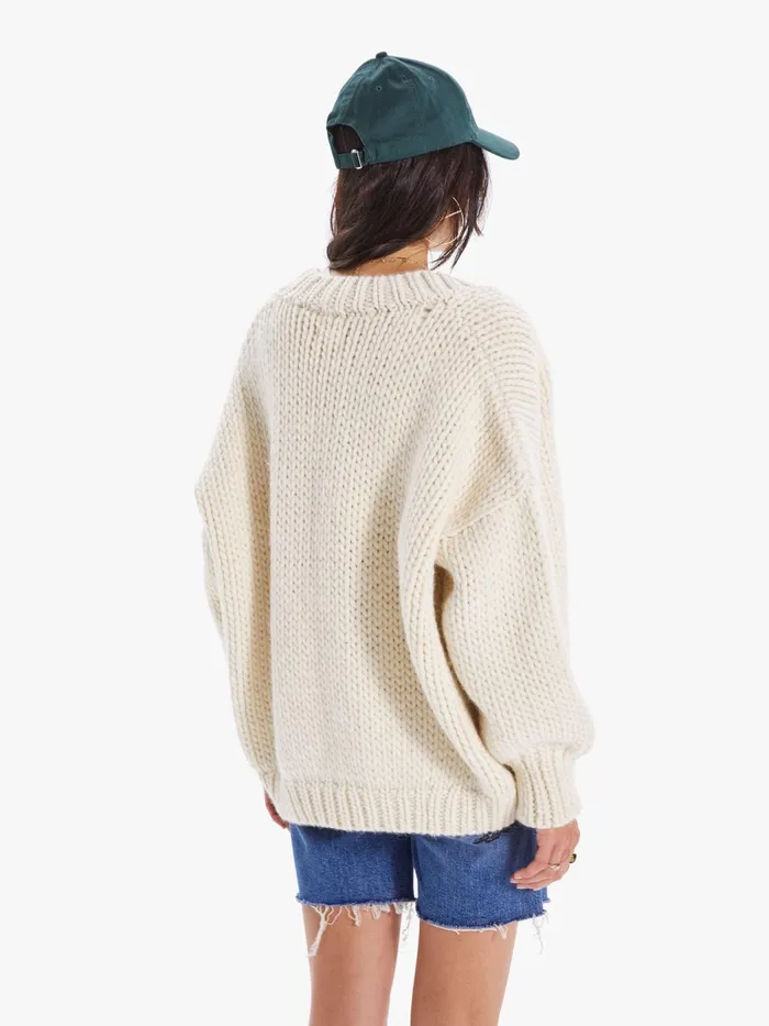 Women Sweaters Mother Denim The Criss Cross Jumper Natural