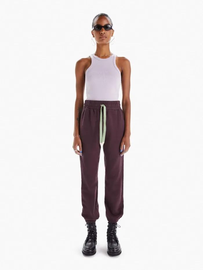 Women Sweatpants Mother Denim The Knock Out Ankle Dark Purple