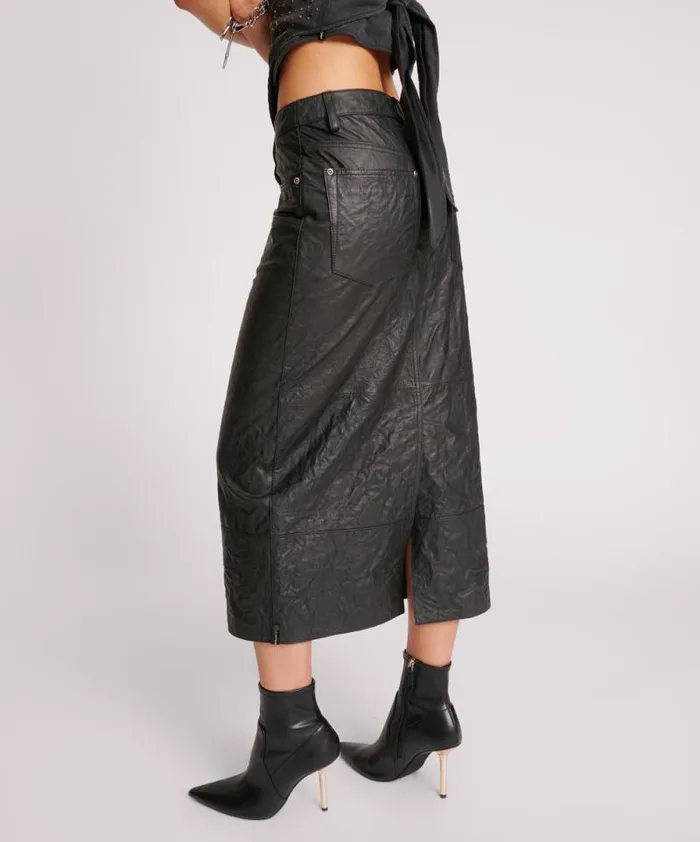 Women TEXTURED LEATHER CASSIDY LEATHER SKIRT One Teaspoon Bottoms
