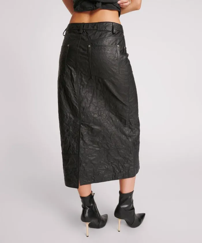 Women TEXTURED LEATHER CASSIDY LEATHER SKIRT One Teaspoon Bottoms