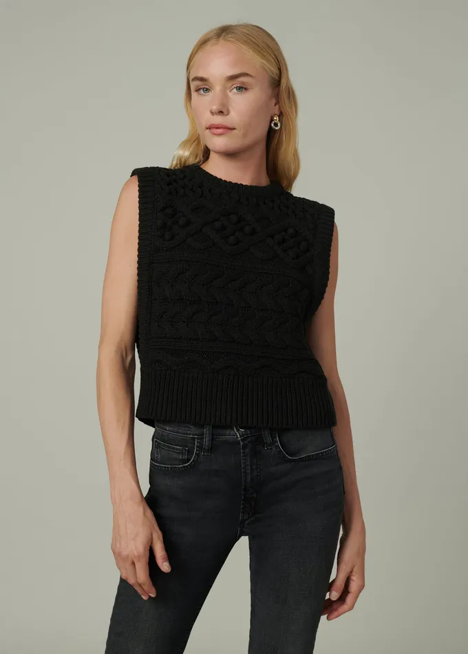 Women THE CLARA SWEATER VEST Black Sweaters Joe8217s Jeans