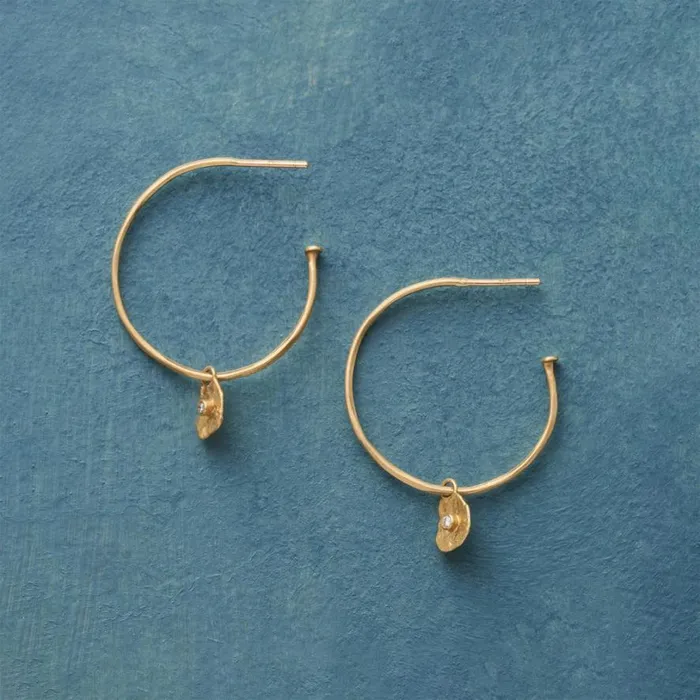 Women Thorn and Rose Hoops Sundance Catalog Earrings