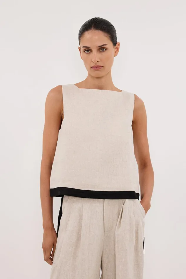 Women Tops DISSH EBONY NATURAL LINEN TOP