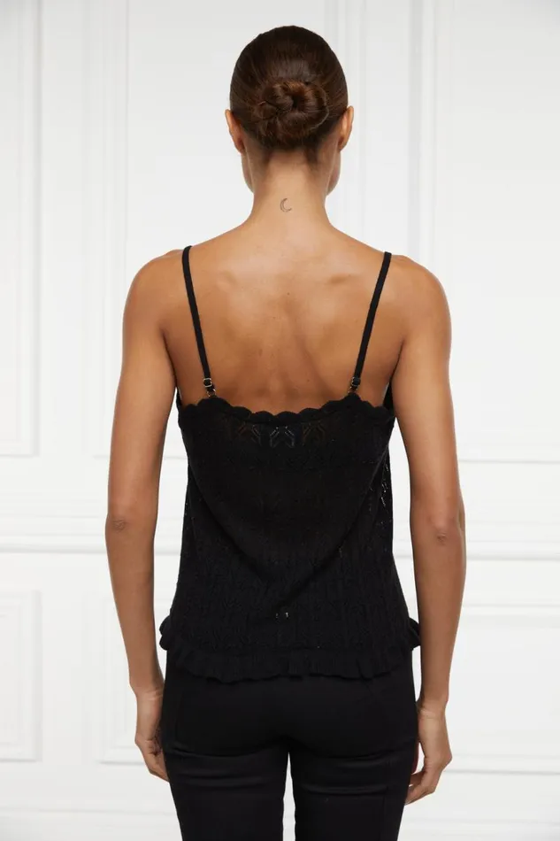 Women Tops Holland Cooper Pointelle Cami Black Women Tops Holland Cooper Pointelle Cami Black