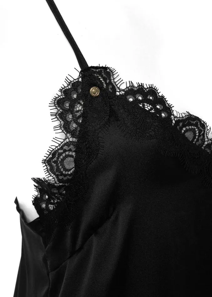 Women Tops Holland Cooper Silk Lace Cami Black