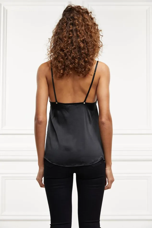 Women Tops Holland Cooper Silk Lace Cami Black