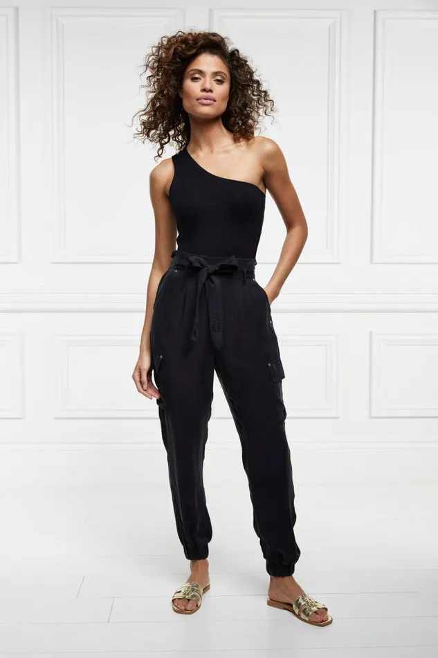 Women Trousers Holland Cooper Cupro Cargo Pant Black