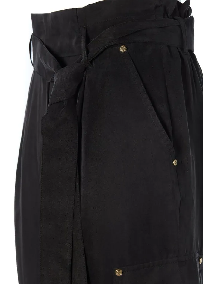 Women Trousers Holland Cooper Cupro Cargo Pant Black