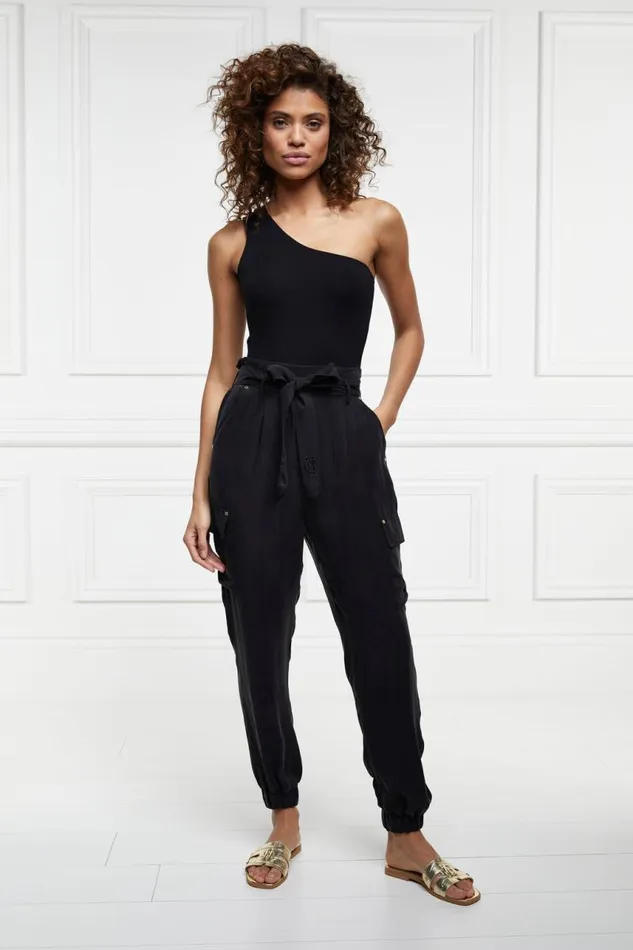 Women Trousers Holland Cooper Cupro Cargo Pant Black