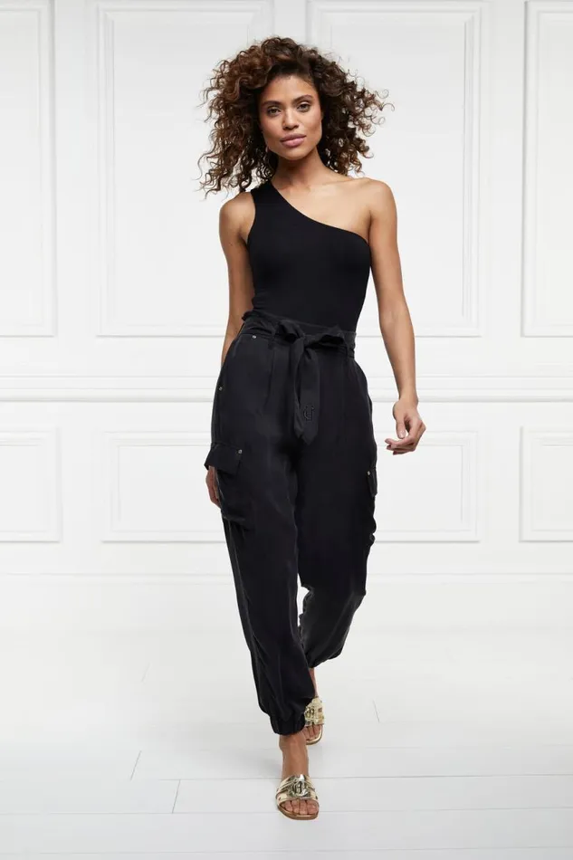 Women Trousers Holland Cooper Cupro Cargo Pant Black
