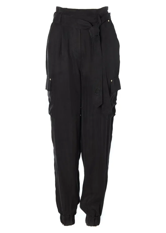 Women Trousers Holland Cooper Cupro Cargo Pant Black