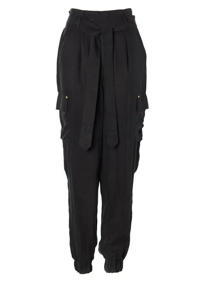 Women Trousers Holland Cooper Cupro Cargo Pant Black