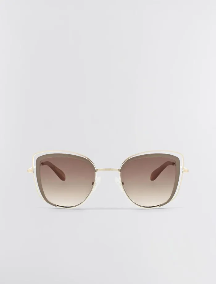 Women Vented Cat Eye Sunglasses Light Goldtaupe BCBG Sunglasses