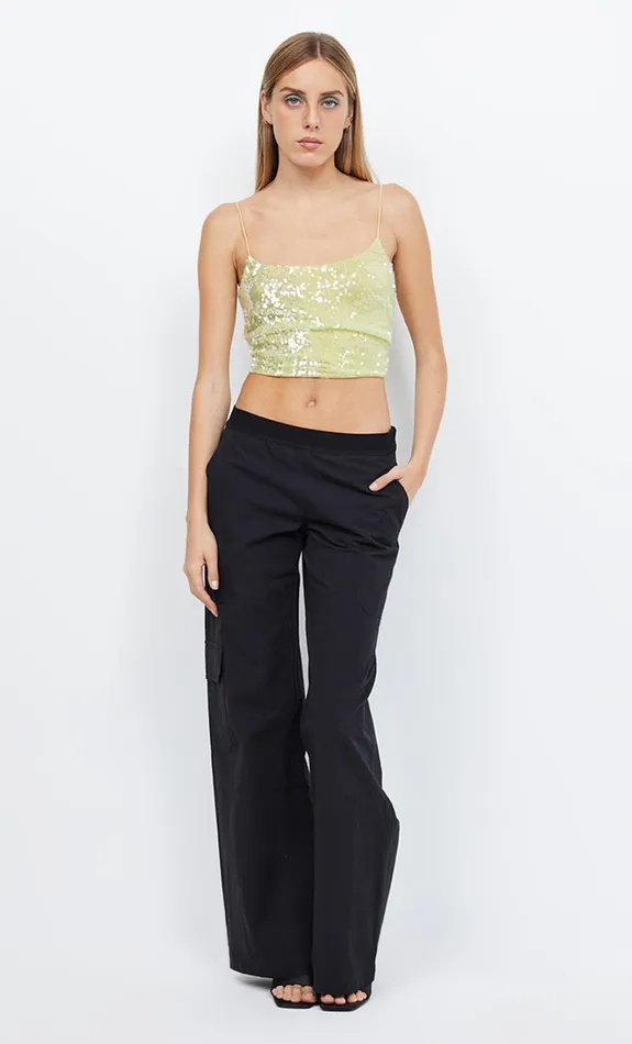 Women VENUS SEQUIN TANK 8211 CITRUS Bec Bridge Cropped
