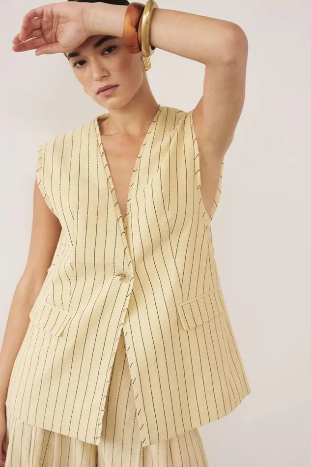Women Vests DISSH OLLIE DUNE STRIPE OVERSIZED VEST