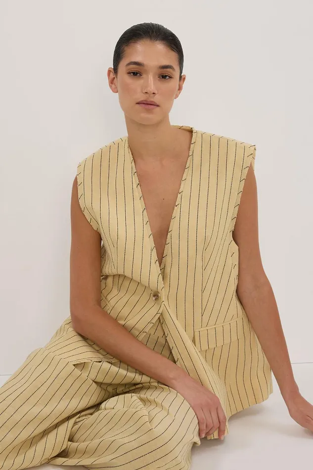 Women Vests DISSH OLLIE DUNE STRIPE OVERSIZED VEST