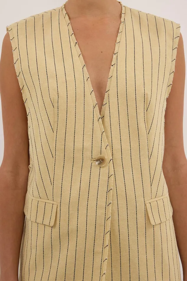Women Vests DISSH OLLIE DUNE STRIPE OVERSIZED VEST