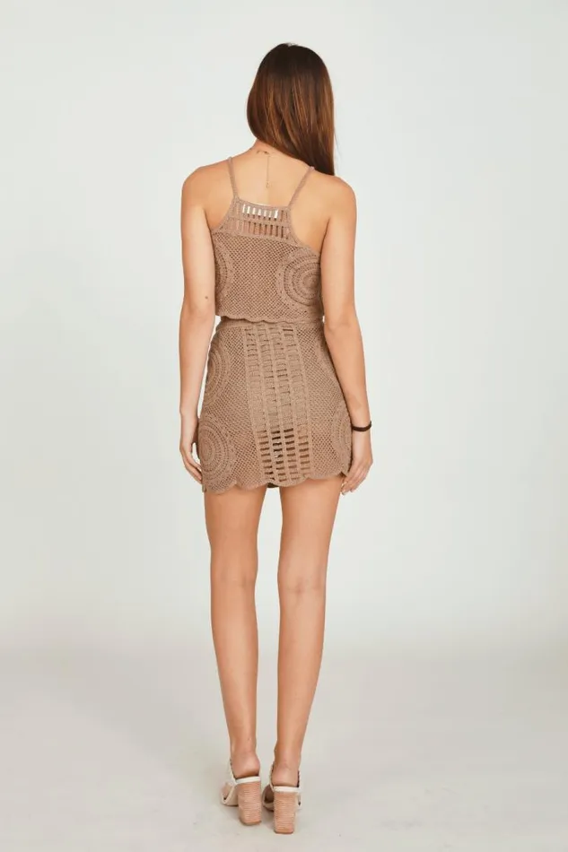 Women Vintage Havana All Bottoms Cocoa Circle Crochet Skirt Cocoa