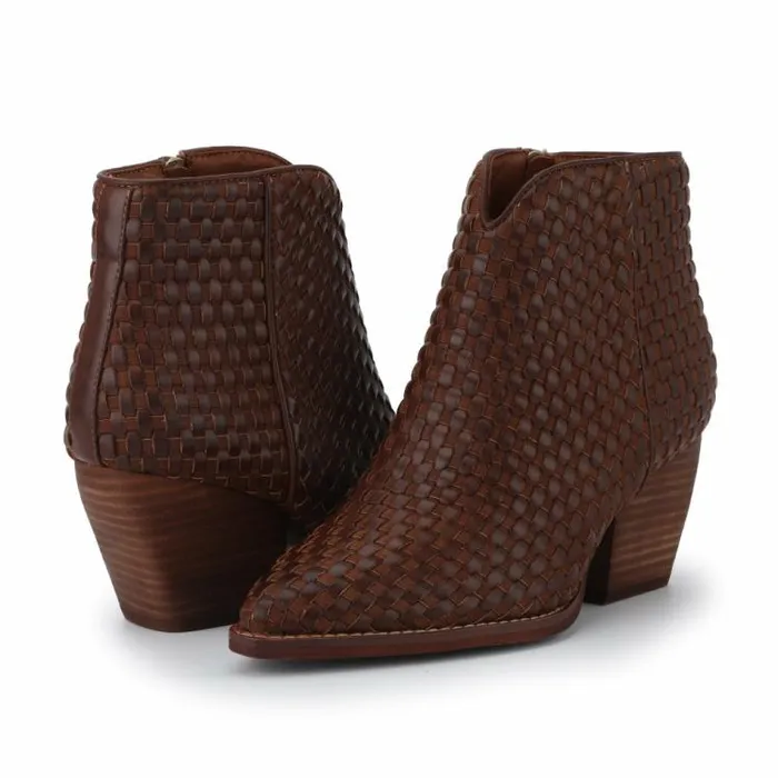 Women Vintage Havana Boots Booties CASSIDY 8211 BROWN WOVEN Brown Woven