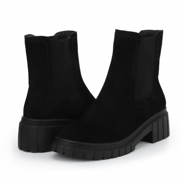 Women Vintage Havana Boots Booties SLASH 8211 BLACK Black
