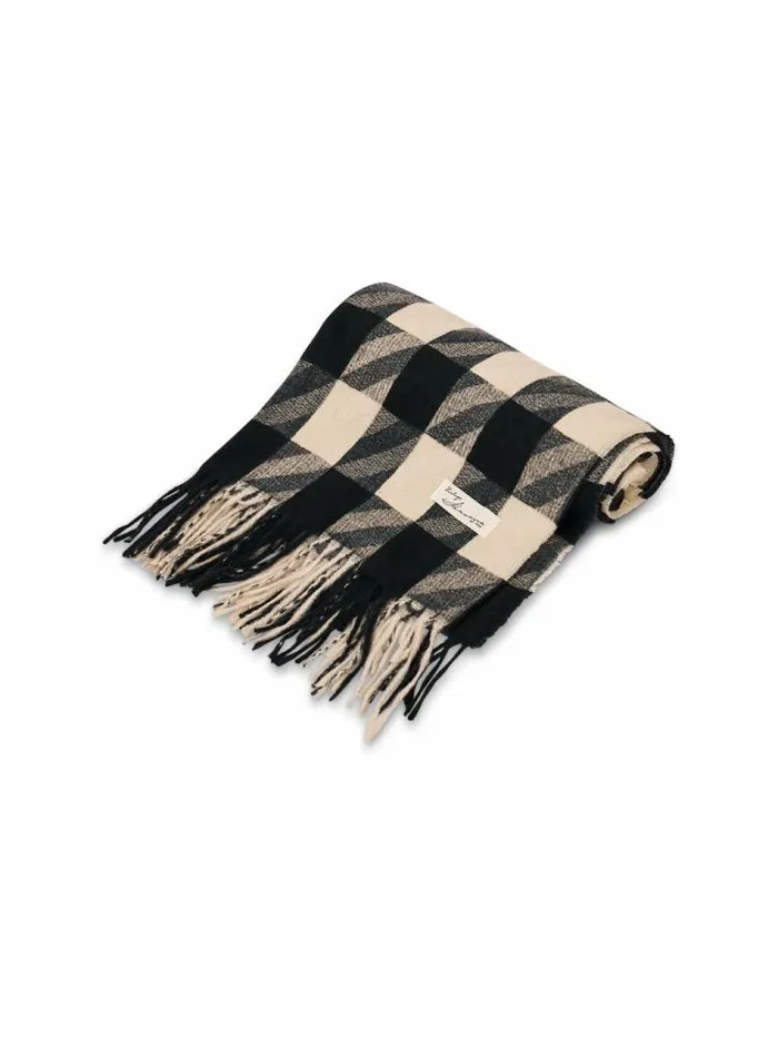 Women Vintage Havana Scarf Ruanas HOUNDSTOOTH TASSEL SCARF 8211 BLACK Black Women Vintage Havana Scarf Ruanas HOUNDSTOOTH TASSEL SCARF 8211 BLACK Black